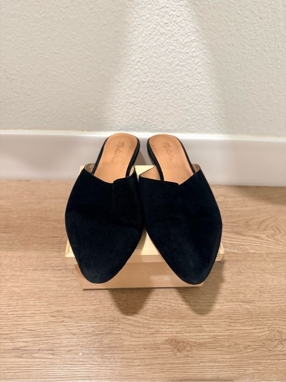 Madewell black Suede Pointed Toe Slide Mules